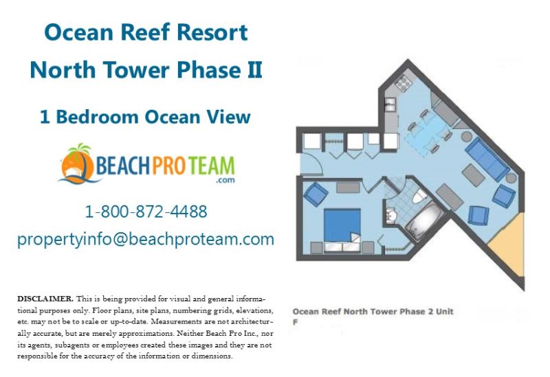 Ocean Reef North Tower II Floor Plan F - 1 Bedroom Ocean View